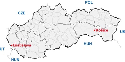 แผนที่ของ kosice สโลวาเกีย name